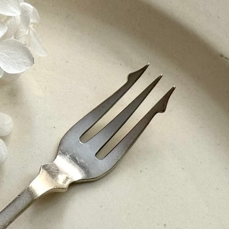 50458-珍稀古董珍珠母貝叉17.5cm