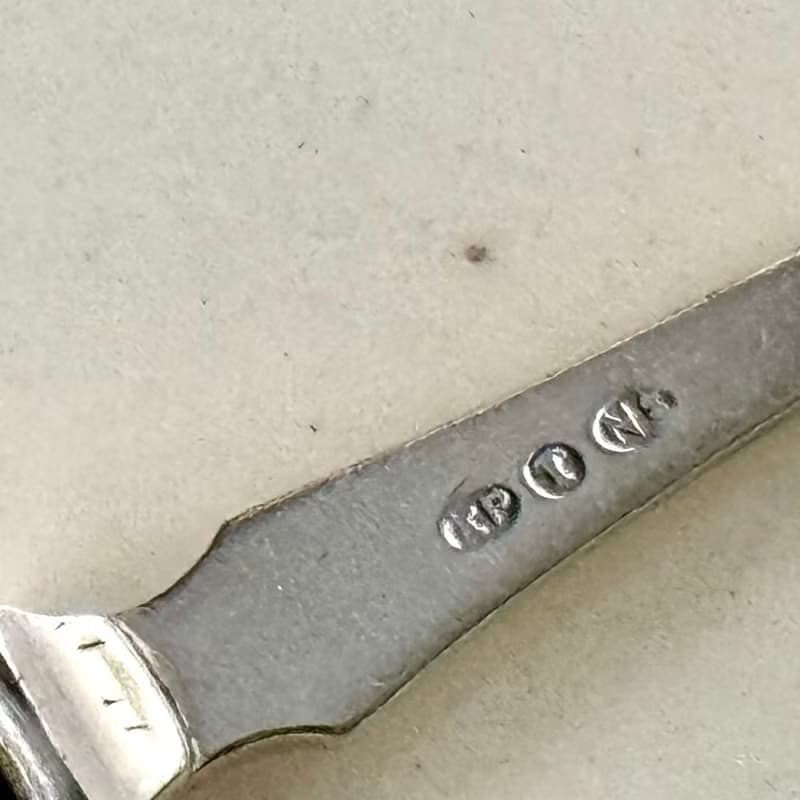 50458-珍稀古董珍珠母貝叉17.5cm