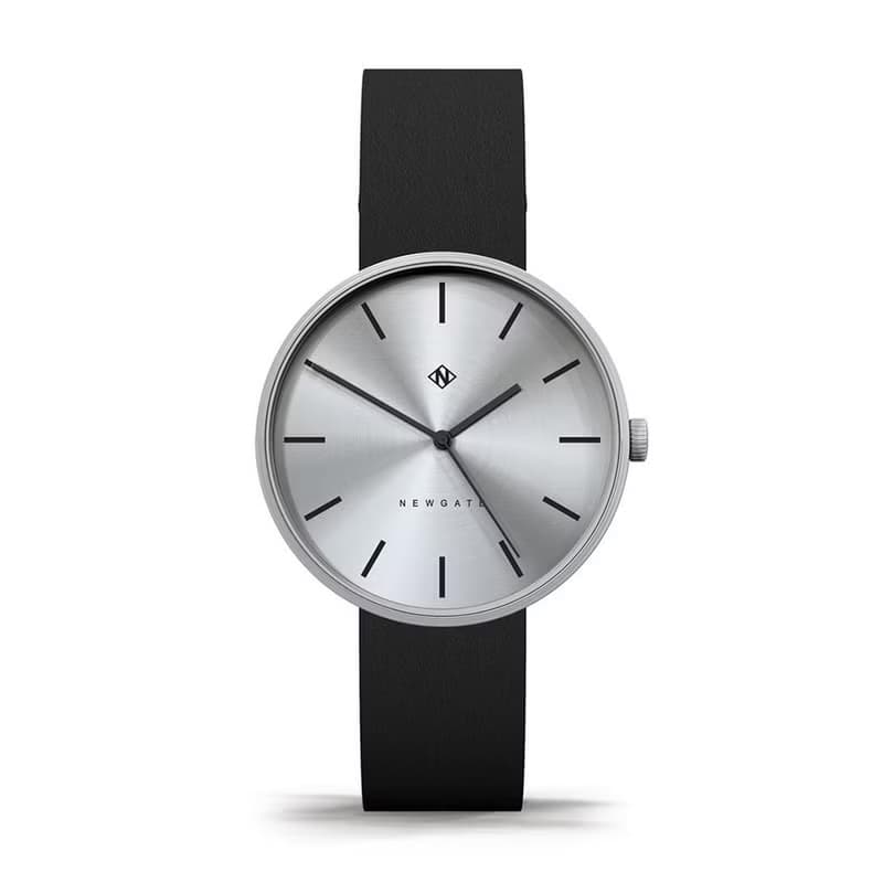 Newgate-DRUMLINE-經典銀-義大利皮革錶帶-40mm