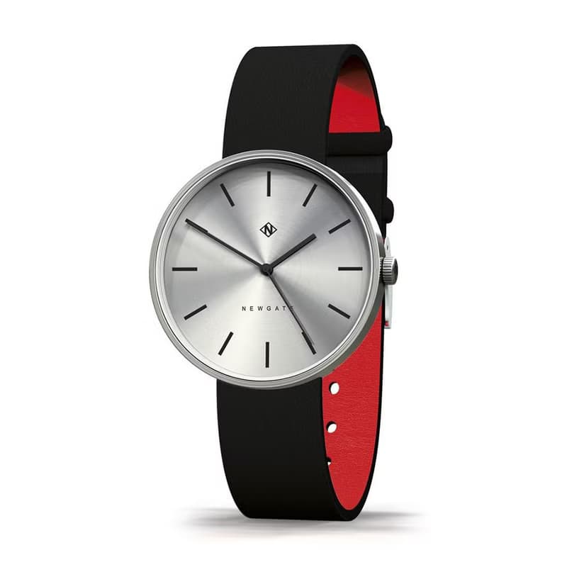 Newgate-DRUMLINE-經典銀-義大利皮革錶帶-40mm