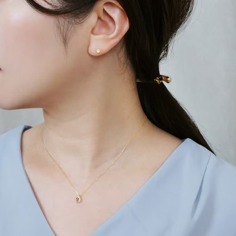 【Second Earrings】 鉑金黃色藍寶石耳環