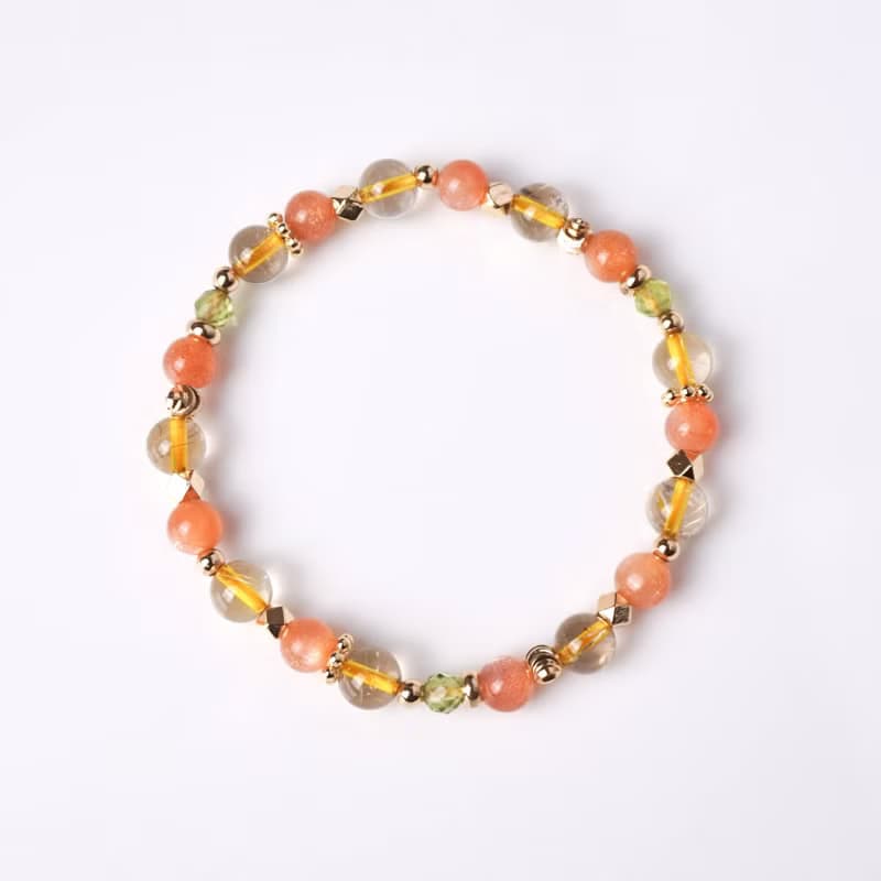 向陽花 // 太陽石鈦晶橄欖石 手鍊 // 勇氣 財富 療癒