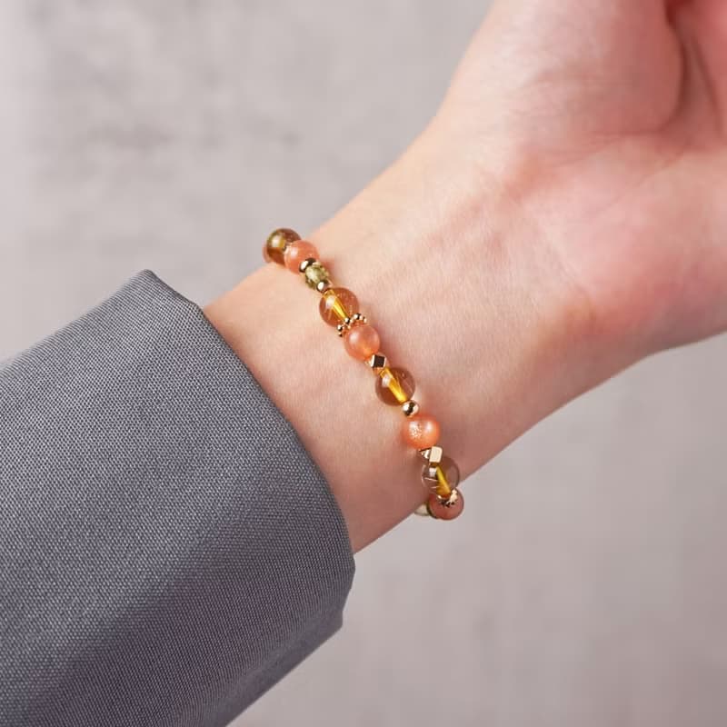 向陽花 // 太陽石鈦晶橄欖石 手鍊 // 勇氣 財富 療癒