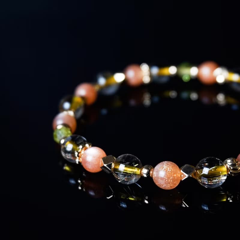 向陽花 // 太陽石鈦晶橄欖石 手鍊 // 勇氣 財富 療癒