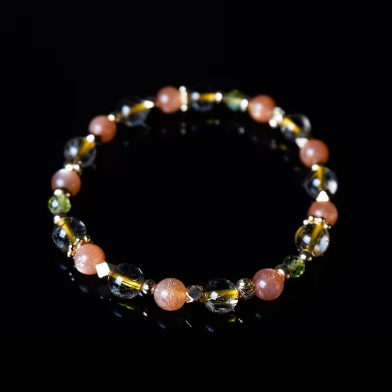 向陽花 // 太陽石鈦晶橄欖石 手鍊 // 勇氣 財富 療癒