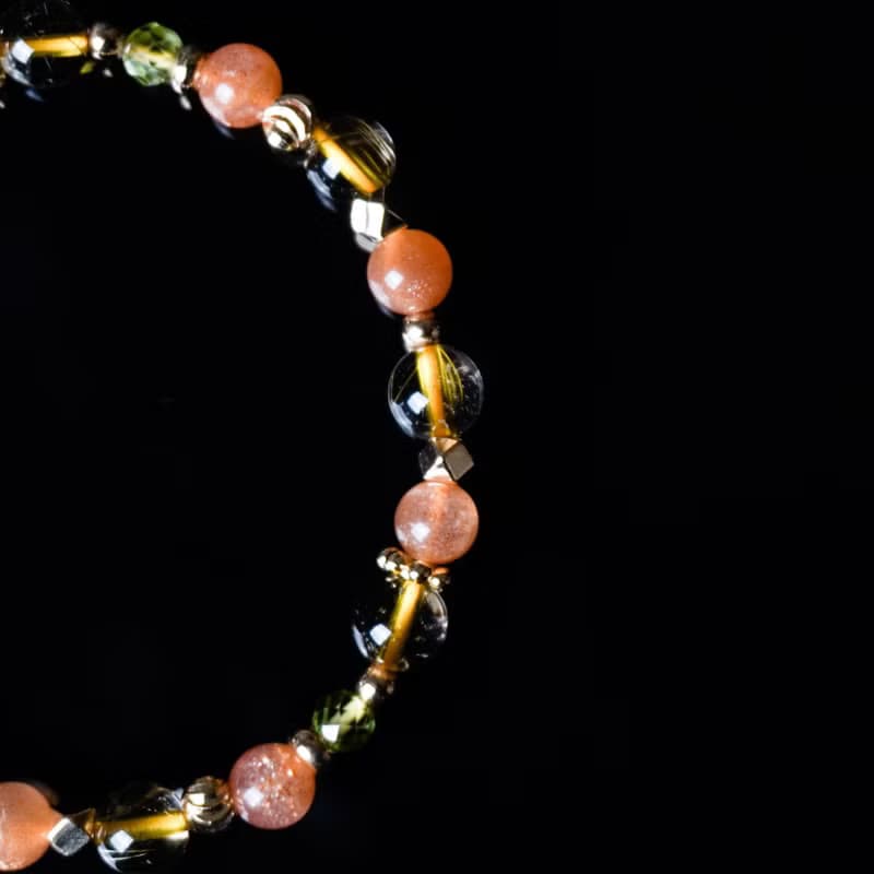 向陽花 // 太陽石鈦晶橄欖石 手鍊 // 勇氣 財富 療癒