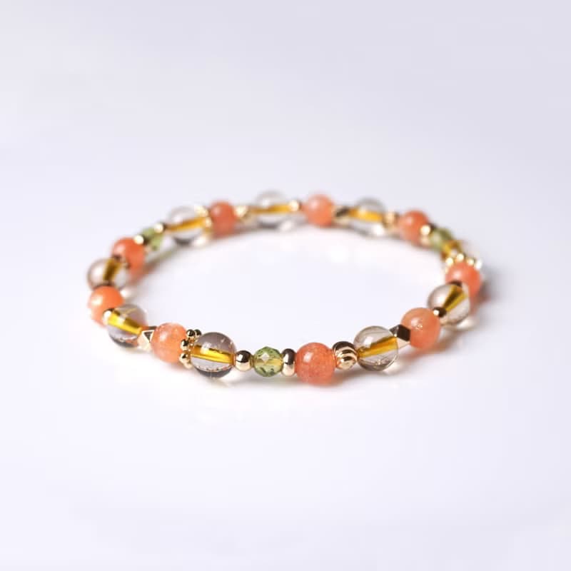 向陽花 // 太陽石鈦晶橄欖石 手鍊 // 勇氣 財富 療癒