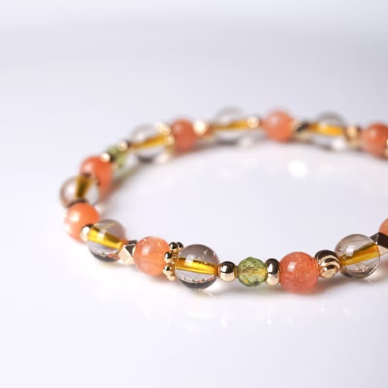 向陽花 // 太陽石鈦晶橄欖石 手鍊 // 勇氣 財富 療癒