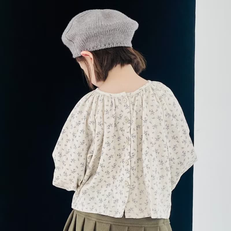 藍色小碎花純棉上衣 / 長袖 童裝