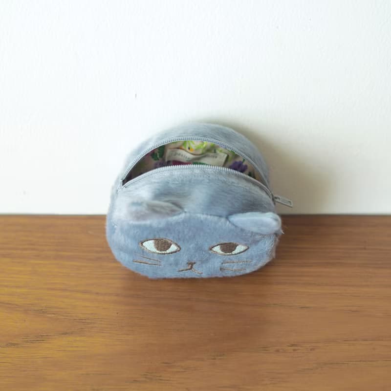 mini fluffy cat pouch