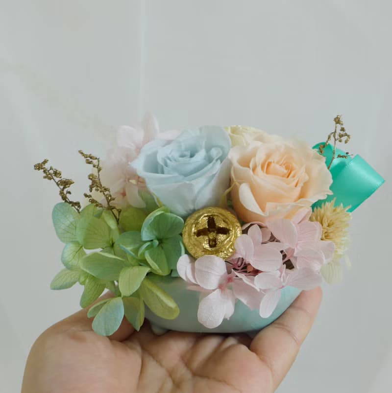 相守一生盆花 結婚捧花永生乾燥花畢業謝師禮物生日畢業禮物