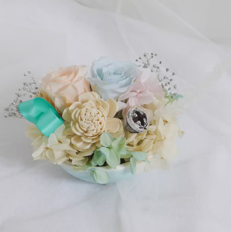 相守一生盆花 結婚捧花永生乾燥花畢業謝師禮物生日畢業禮物