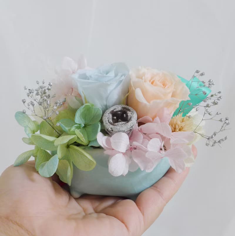 相守一生盆花 結婚捧花永生乾燥花畢業謝師禮物生日畢業禮物
