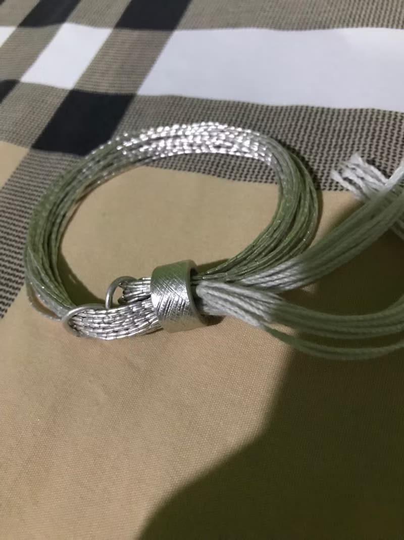CUSTOM 20cm wrist- Multi-strand bracelet in handmade silver beads (B0080)