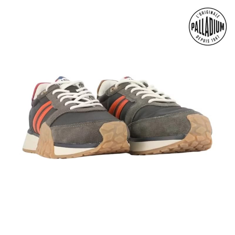 PALLADIUM TROOP RUNNER FLAME 復古拚色軍種潮鞋 軍綠橘 74487