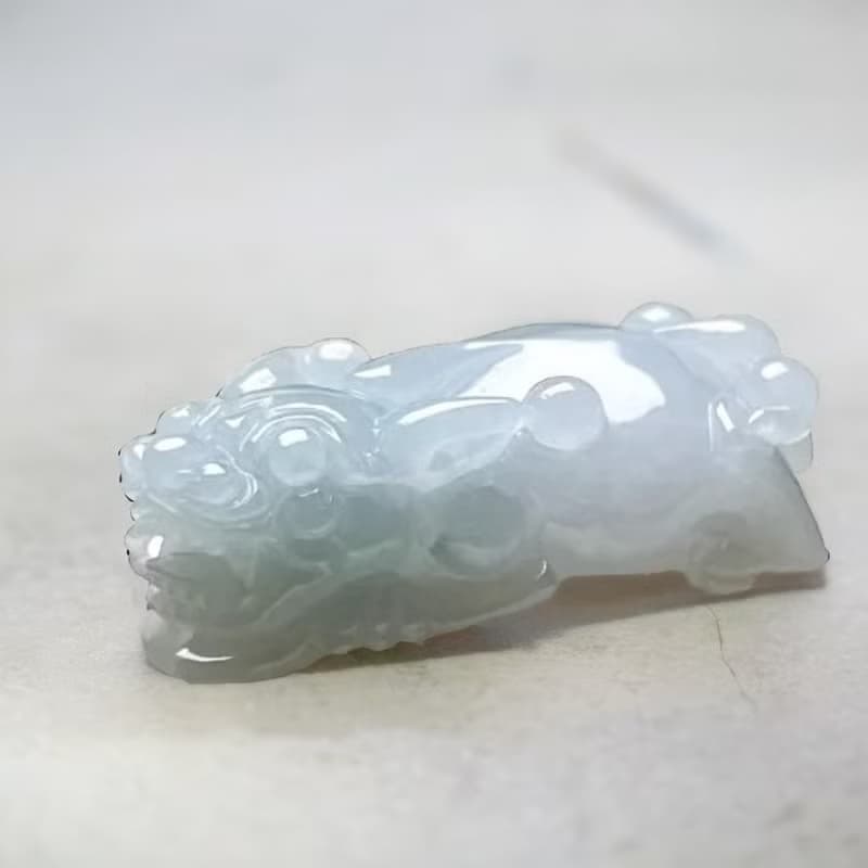 【招財神獸】冰種翡翠精雕三毛貔貅 | 天然緬甸玉翡翠A貨 | 送禮