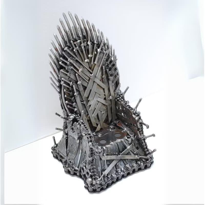 One-Of-A-Kind Gift, Iron Throne Scrap metal sculpture, Wow gift for Dad