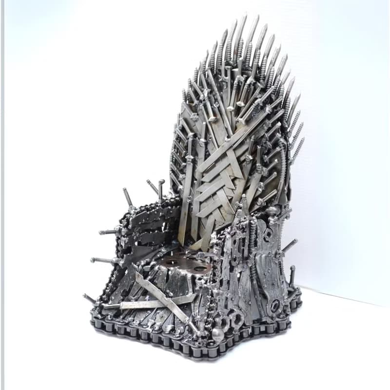 One-Of-A-Kind Gift, Iron Throne Scrap metal sculpture, Wow gift for Dad