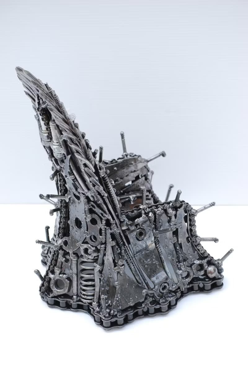 One-Of-A-Kind Gift, Iron Throne Scrap metal sculpture, Wow gift for Dad