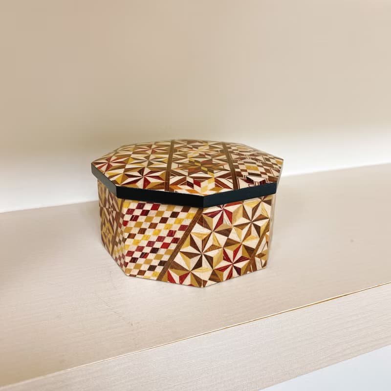 【箱根寄木細工】日本工藝品 糖果盒 點心盒 置物盒 (小)