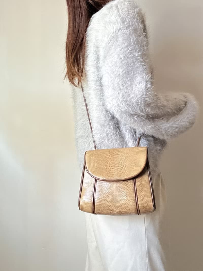 中古正品 YSL 聖蘿蘭 蜥蜴皮 斜背包 手袋 手提袋