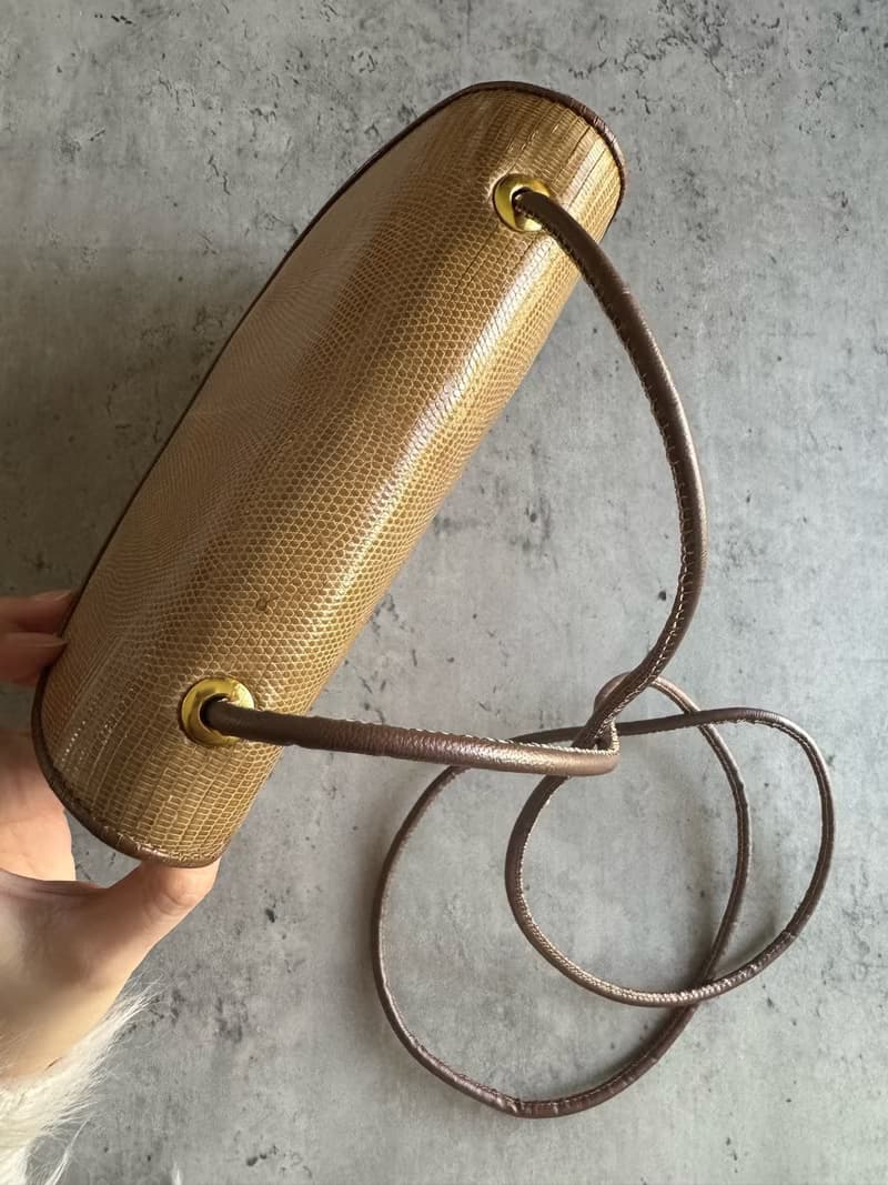 中古正品 YSL 聖蘿蘭 蜥蜴皮 斜背包 手袋 手提袋
