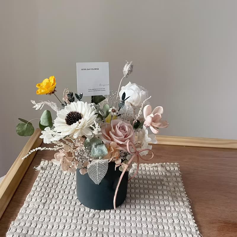 【永生盆花】乾燥盆花 開幕盆花 新居禮 開幕花禮 永生花 祝賀禮