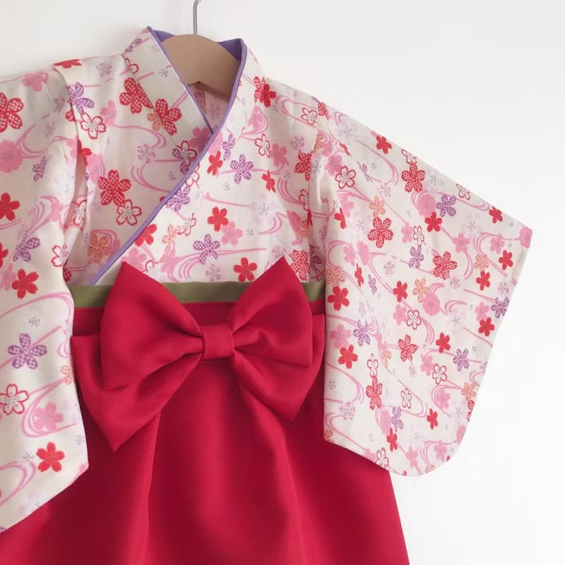Hakama Dress 日本褲和服- 櫻花 - Red  (女童/嬰兒/兒童)