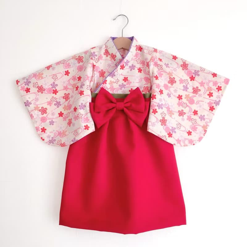 Hakama Dress 日本褲和服- 櫻花 - Red  (女童/嬰兒/兒童)