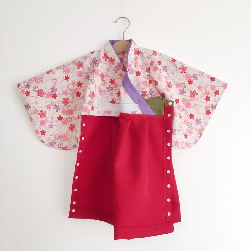 Hakama Dress 日本褲和服- 櫻花 - Red  (女童/嬰兒/兒童)