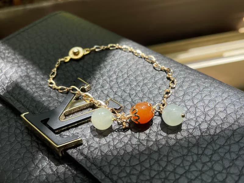 琪花//天然翡翠A貨 白翡 紅翡 美國14KGF配飾 手鍊