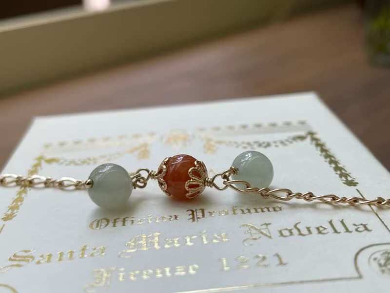 琪花//天然翡翠A貨 白翡 紅翡 美國14KGF配飾 手鍊