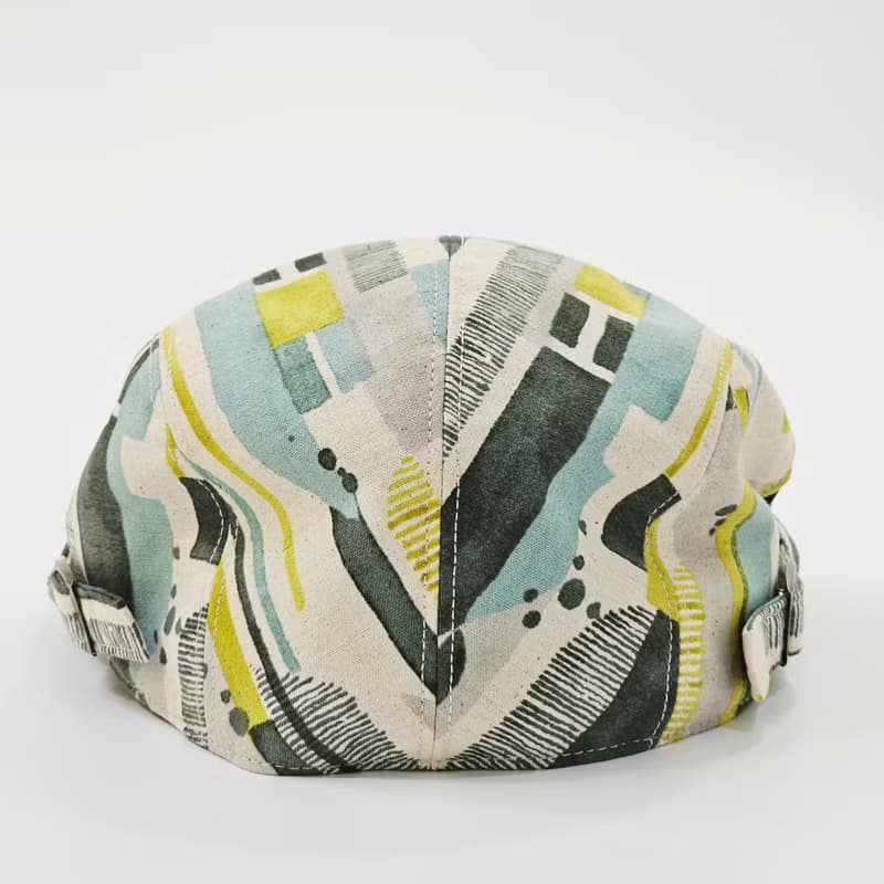 【HiGh MaLi】狩獵帽 | 小偷帽 | 黃綠水彩條紋#日系#搭配#日本布