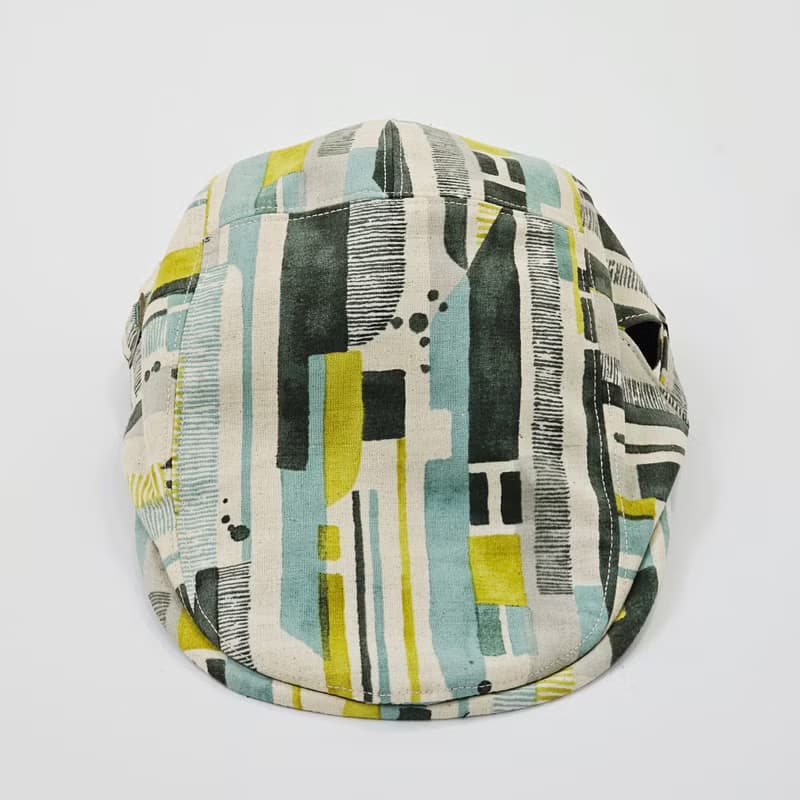 【HiGh MaLi】狩獵帽 | 小偷帽 | 黃綠水彩條紋#日系#搭配#日本布