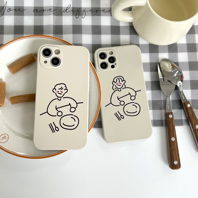 Let's have a meal iPhone mobile phone couple silicone case