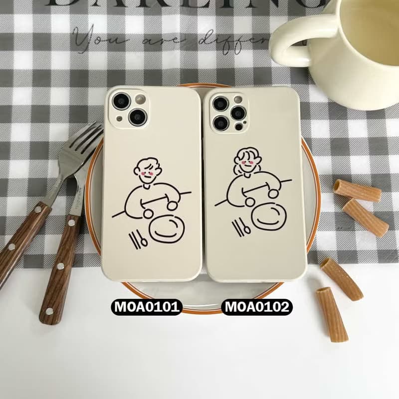 Let's have a meal iPhone mobile phone couple silicone case