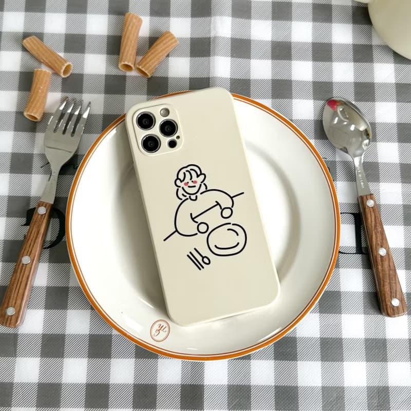 Let's have a meal iPhone mobile phone couple silicone case