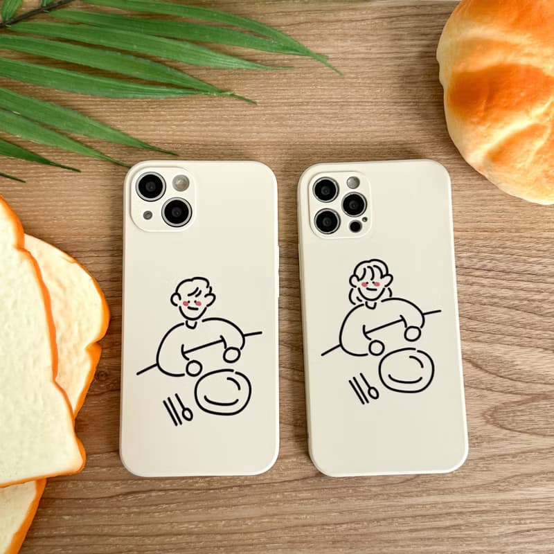 Let's have a meal iPhone mobile phone couple silicone case