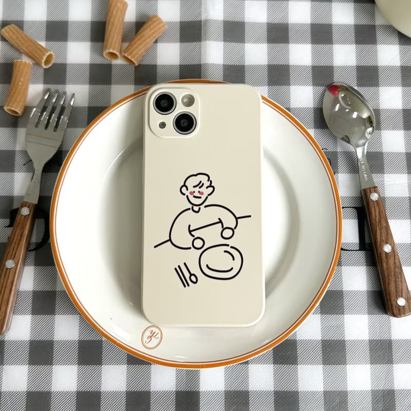 Let's have a meal iPhone mobile phone couple silicone case
