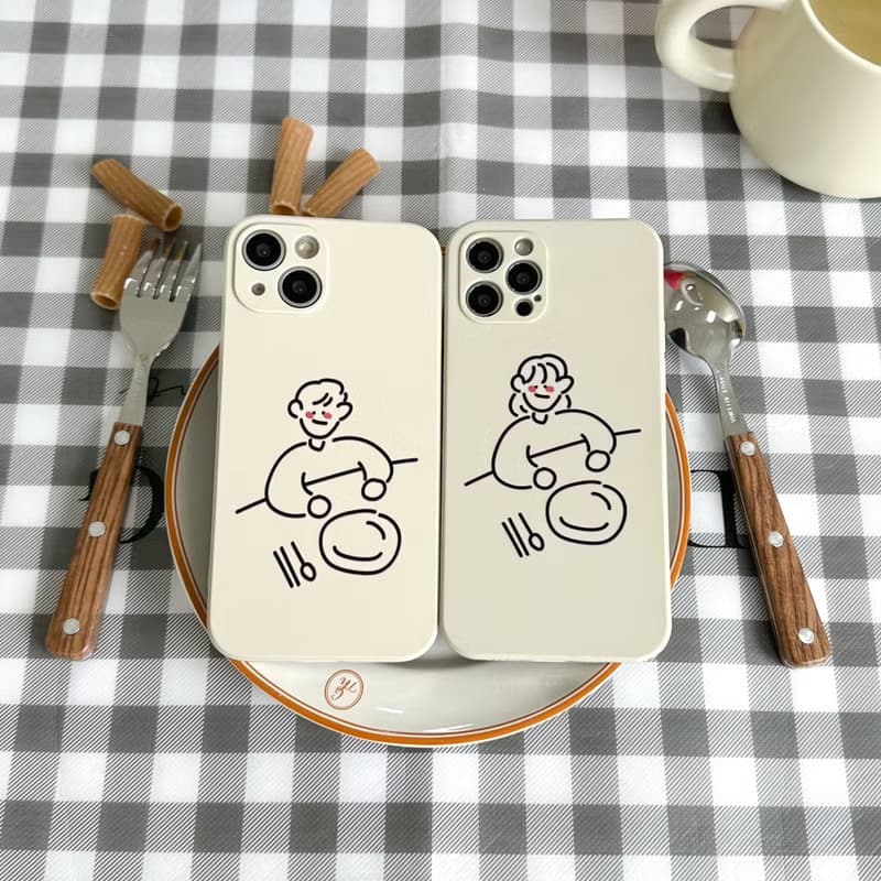 Let's have a meal iPhone mobile phone couple silicone case