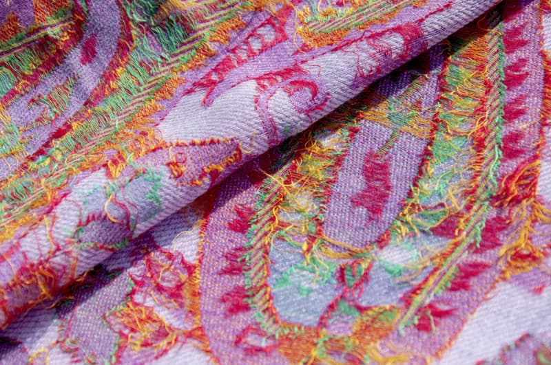 喀什米爾Cashmere 編織羊絨圍巾 純羊毛圍巾披巾 戒指絨披肩-花朵