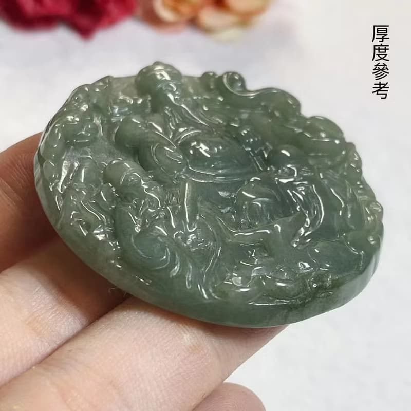 多寶晶石/天然翡翠A貨三仙牌/油青/福祿壽/祝壽禮/財子壽/財神爺