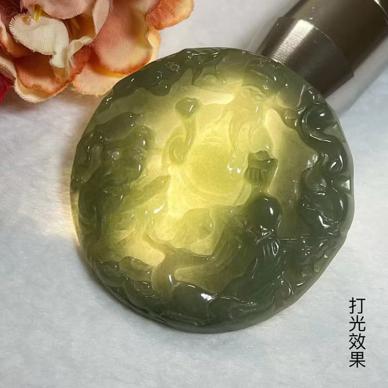 多寶晶石/天然翡翠A貨三仙牌/油青/福祿壽/祝壽禮/財子壽/財神爺
