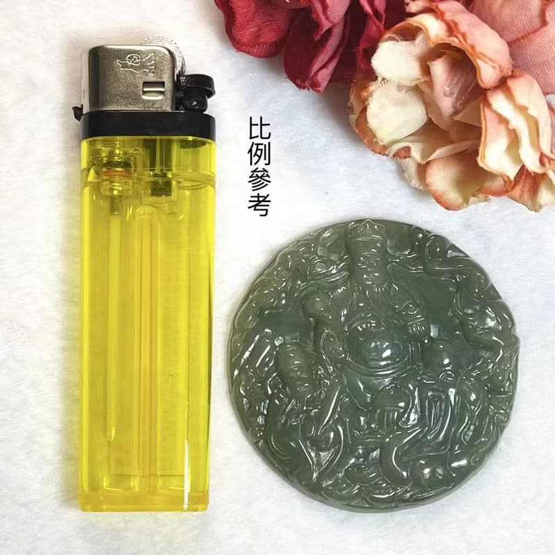 多寶晶石/天然翡翠A貨三仙牌/油青/福祿壽/祝壽禮/財子壽/財神爺