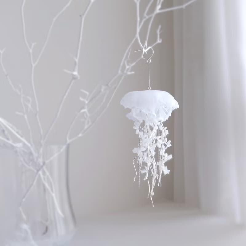 水母耳環 (白 / 單耳用) 1pc
