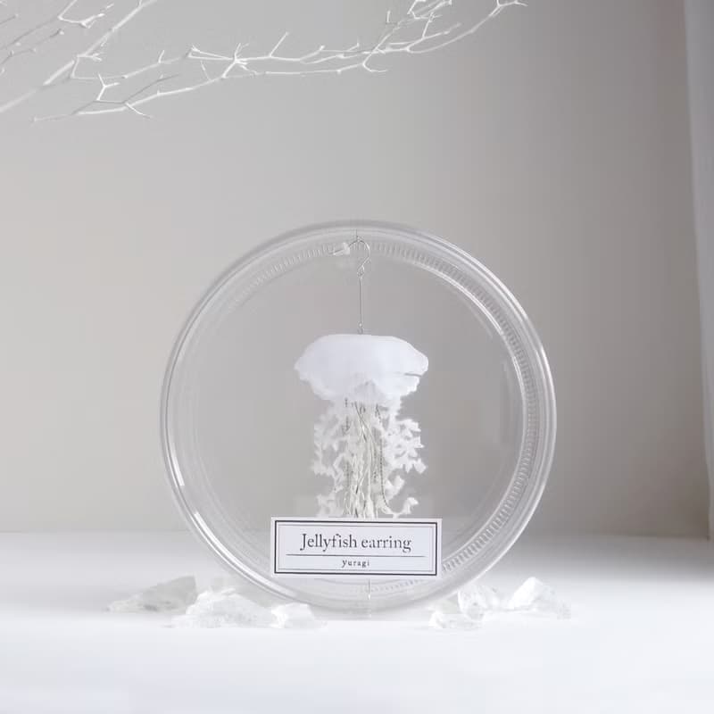 水母耳環 (白 / 單耳用) 1pc
