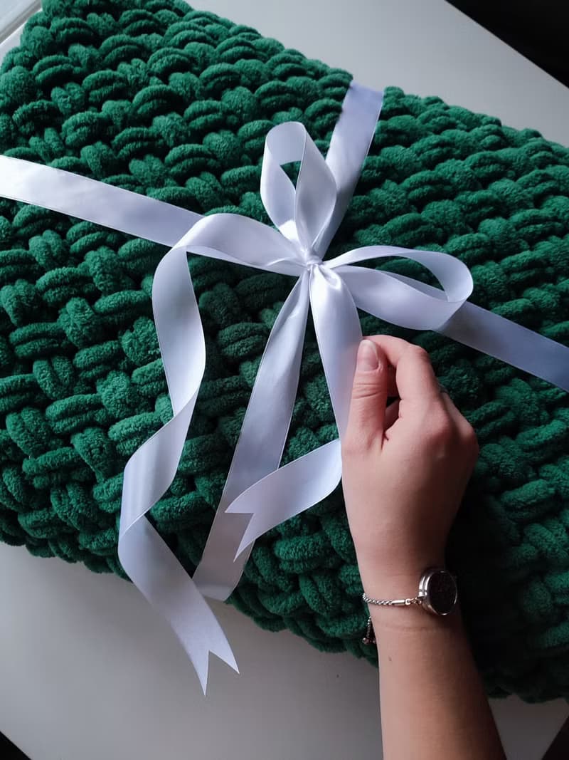 Blanket plush fluffy cozy bedding handmade Best gift for her