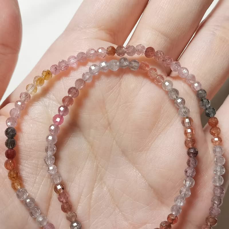 彩色尖晶石/刻角/高透度/4.5mm單圈/3.5mm雙圈-手珠/手串/手鍊