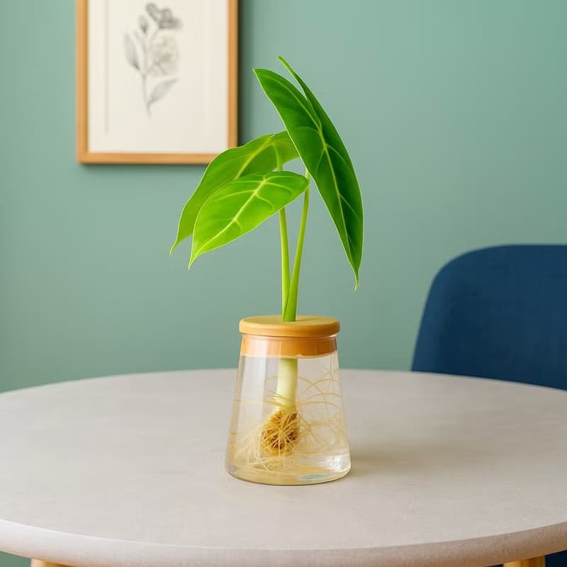 絨葉觀音蓮 三角水耕盆栽 室內植物 觀葉植物 禮物 水培 桌上盆栽