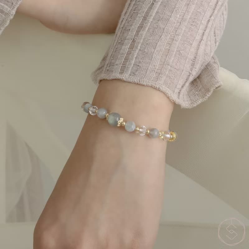 晚宴會 | 拉長石 黃水晶 白水晶 | 天然水晶手鍊